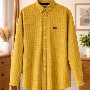 Vintage-Style Yellow Plaid Chaps Ralph Lauren Button Down